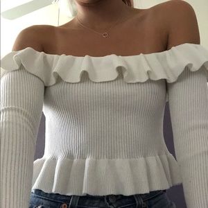 F21 Off the Shoulder Ruffle Top